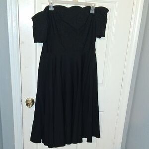 Belle Poque Vintage Style A Line Scallop Neckline Off-Shoulder Dress